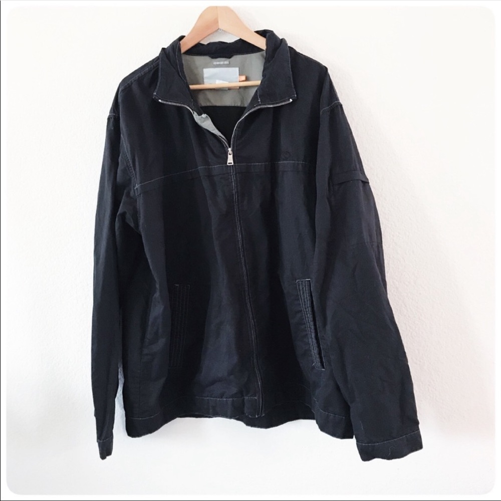 Men’s Quiksilver black zip up jacket XXl